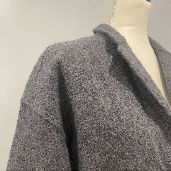 EILEEN FISHER XL Gray Merino Wool One-Button Slouchy Sweater Blazer Notch Collar - Picture 5 of 16